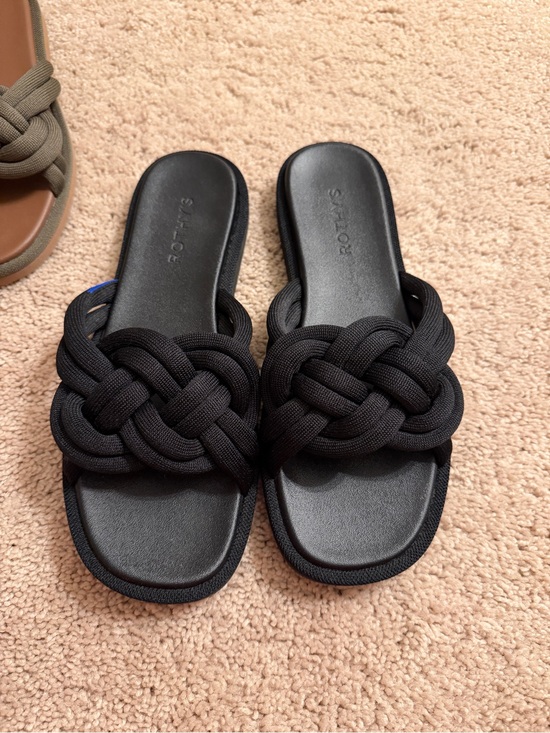 Rothy's Shoes - Rothy's Black Braided Knot Slide Sandals